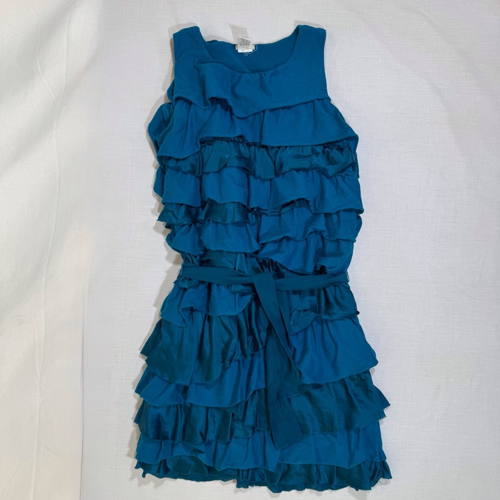 Crewcuts Teal Ruffle Kids Dress